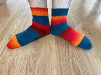 Toe-Up Socken aus Wollresten